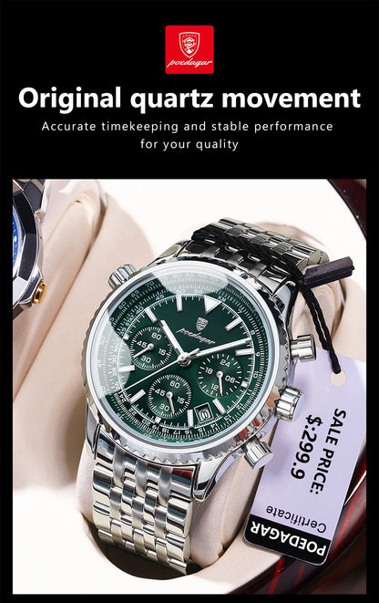 POEDAGAR Men’s Luxury Chronograph Watch – Bold. Precise. Ready for Anything.