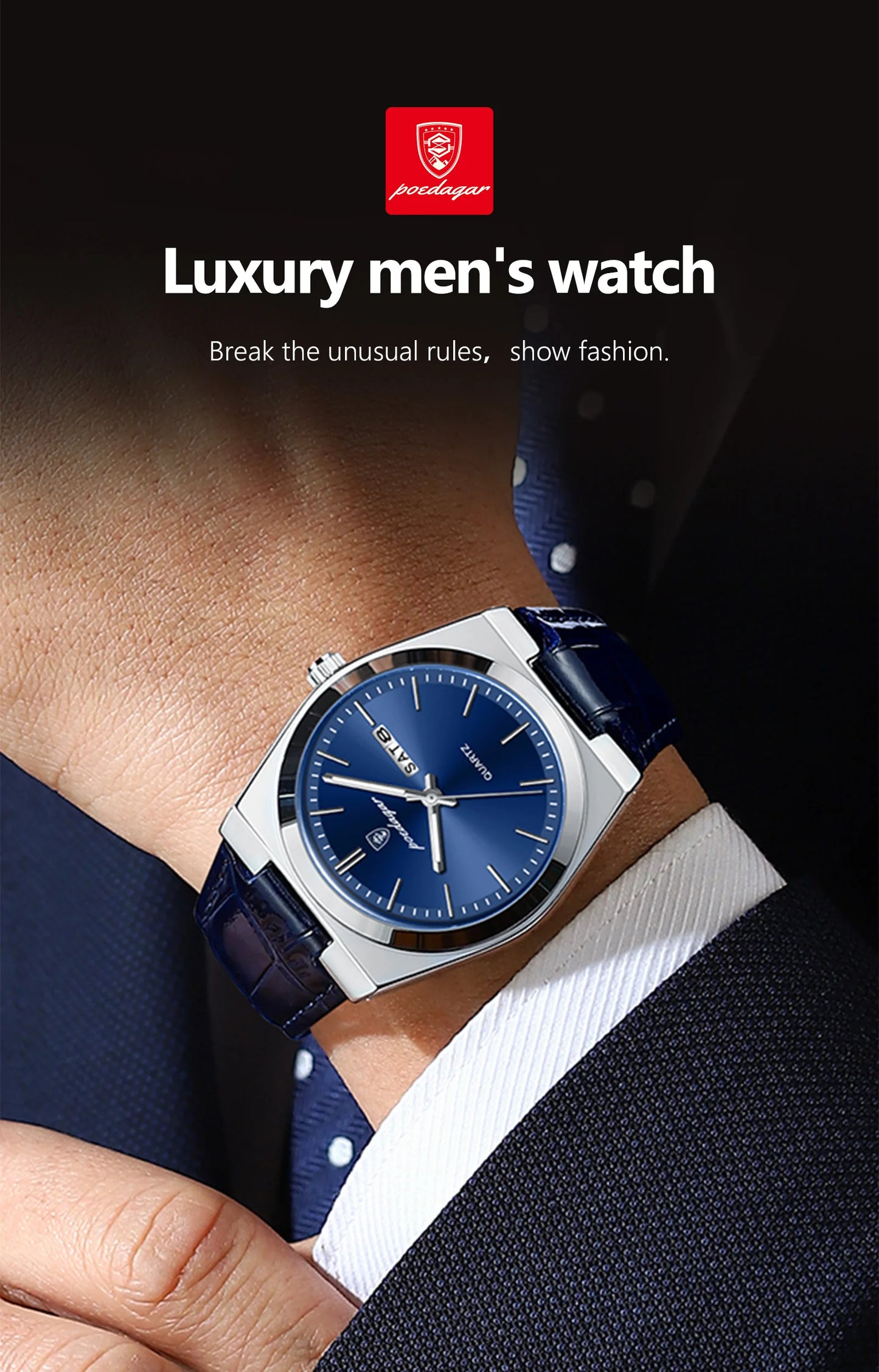 POEDAGAR Men’s Luxury Quartz Watch – Classic Elegance for Everyday Confidence