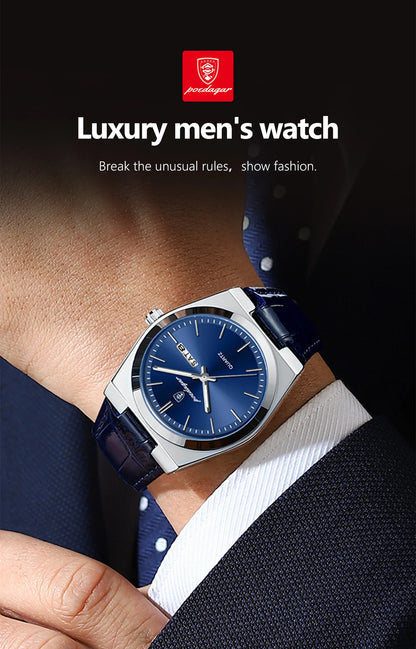 POEDAGAR Men’s Luxury Quartz Watch – Classic Elegance for Everyday Confidence