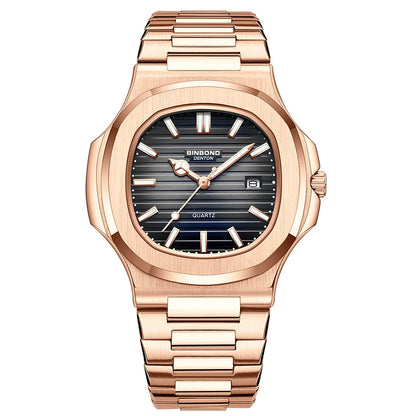 Men’s Rose Gold Quartz Watch – Effortless Style, Everyday Luxury