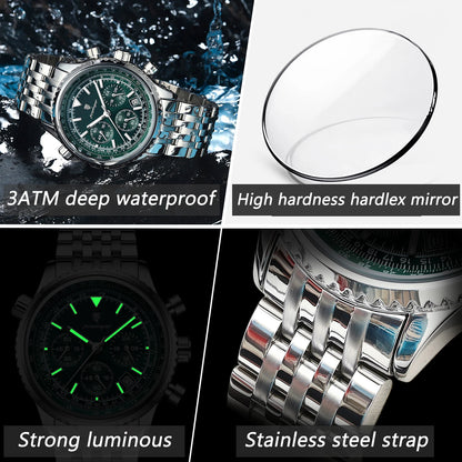 POEDAGAR Men’s Luxury Chronograph Watch – Bold. Precise. Ready for Anything.