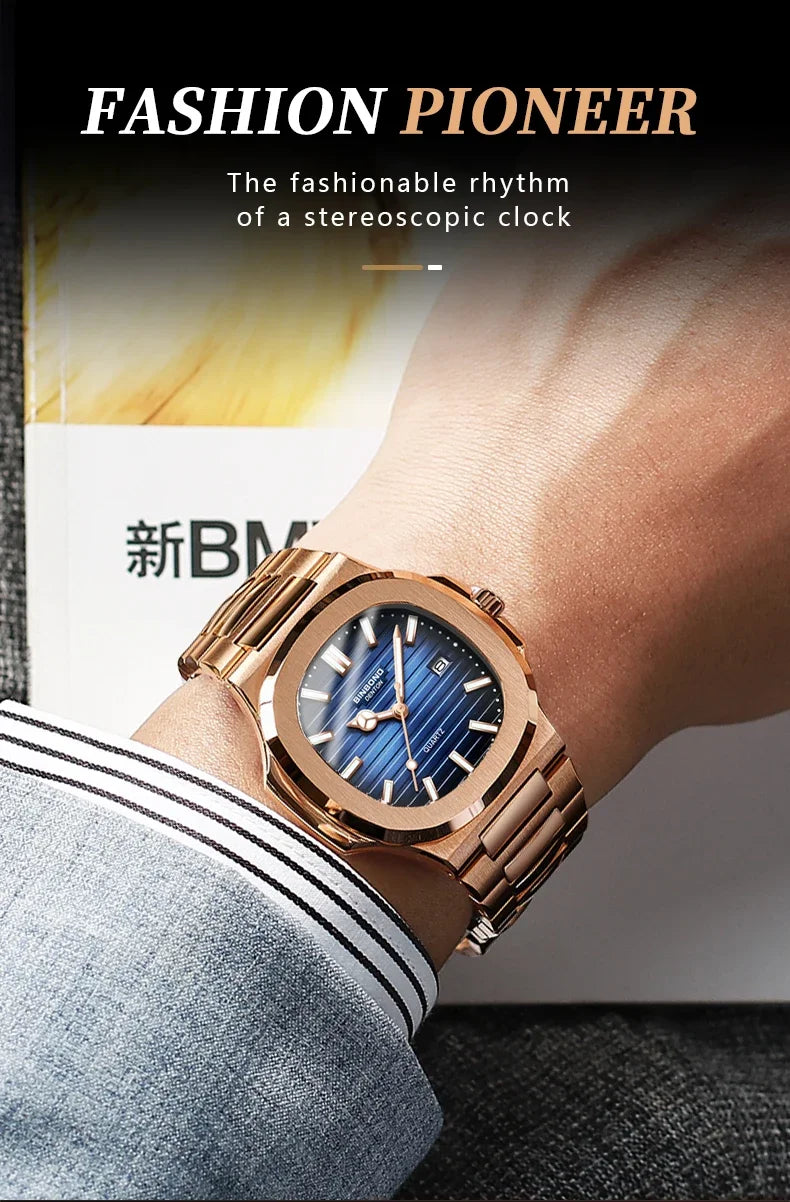 Men’s Rose Gold Quartz Watch – Effortless Style, Everyday Luxury