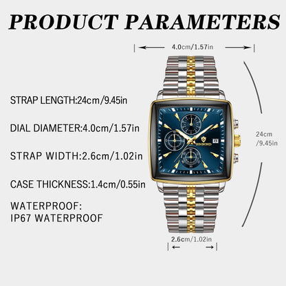 BINBOND Luxury Square Men’s Watch – Bold Design. Built to Perform.