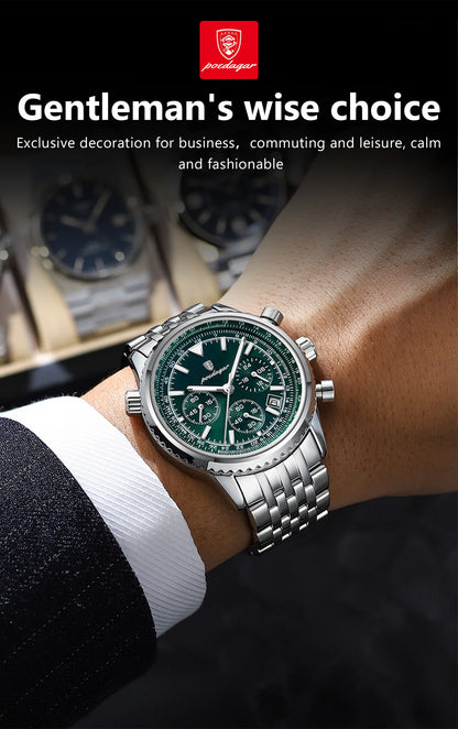 POEDAGAR Men’s Luxury Chronograph Watch – Bold. Precise. Ready for Anything.