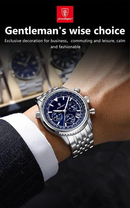 POEDAGAR Military-Style Men’s Chronograph – Tough Design, Timeless Class