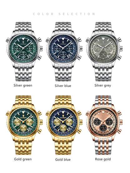 POEDAGAR Military-Style Men’s Chronograph – Tough Design, Timeless Class