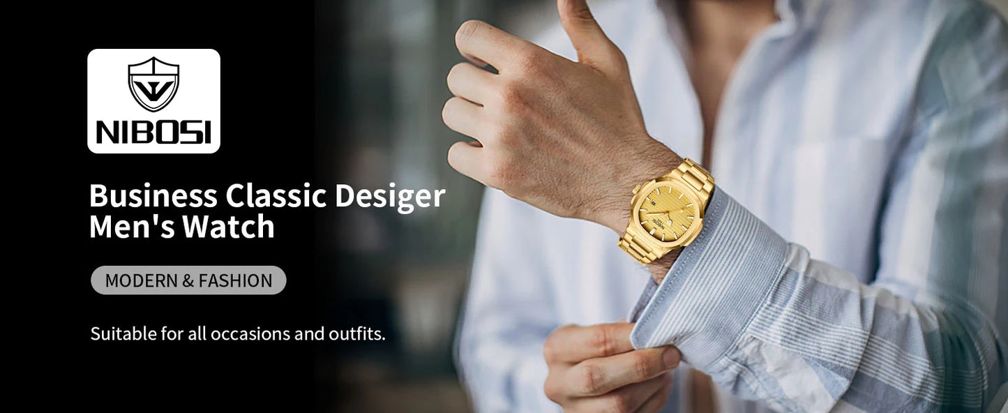 NIBOSI Men’s Quartz Watch – Classic, Durable & Elegant