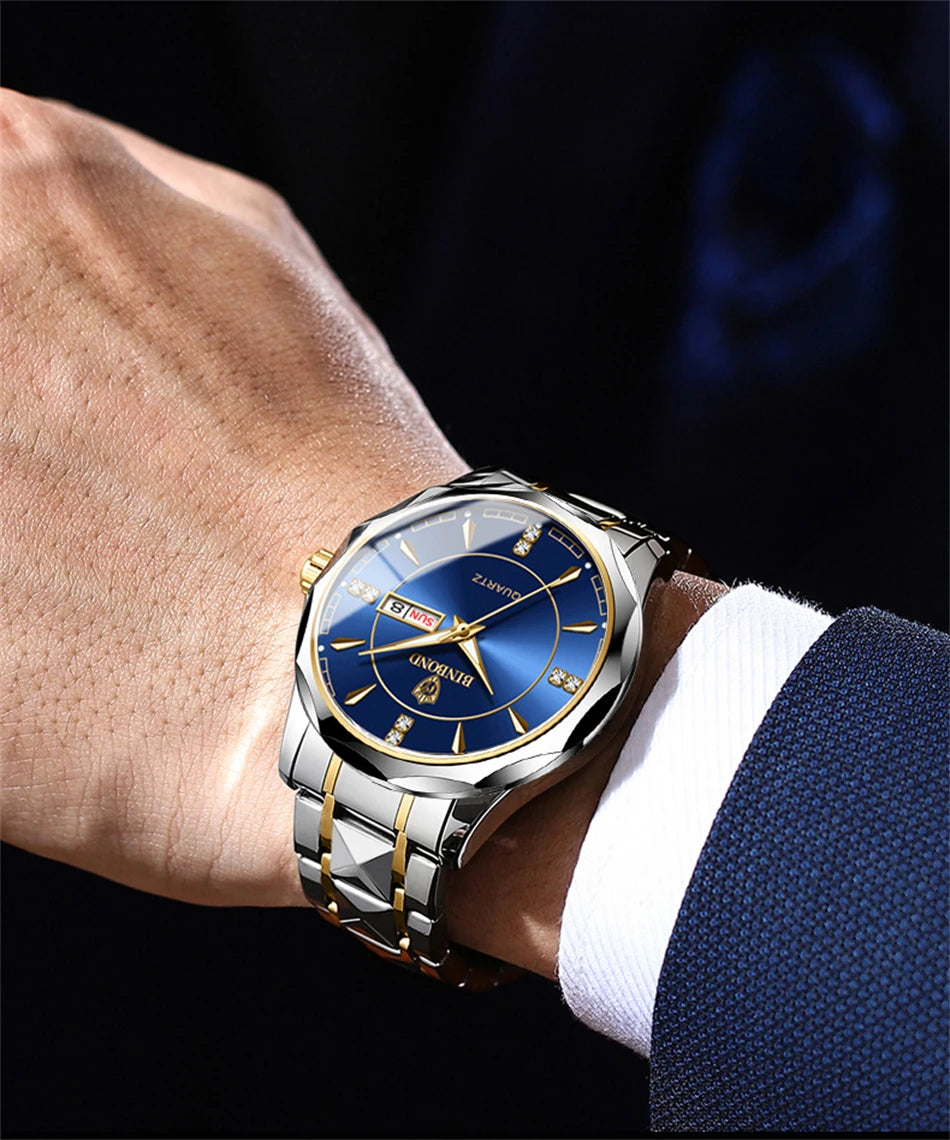 BINBOND Top Brand Luxury Fashion Watch Men Waterproof Week Date Clock Sport Watch Men Quartz Wristwatch