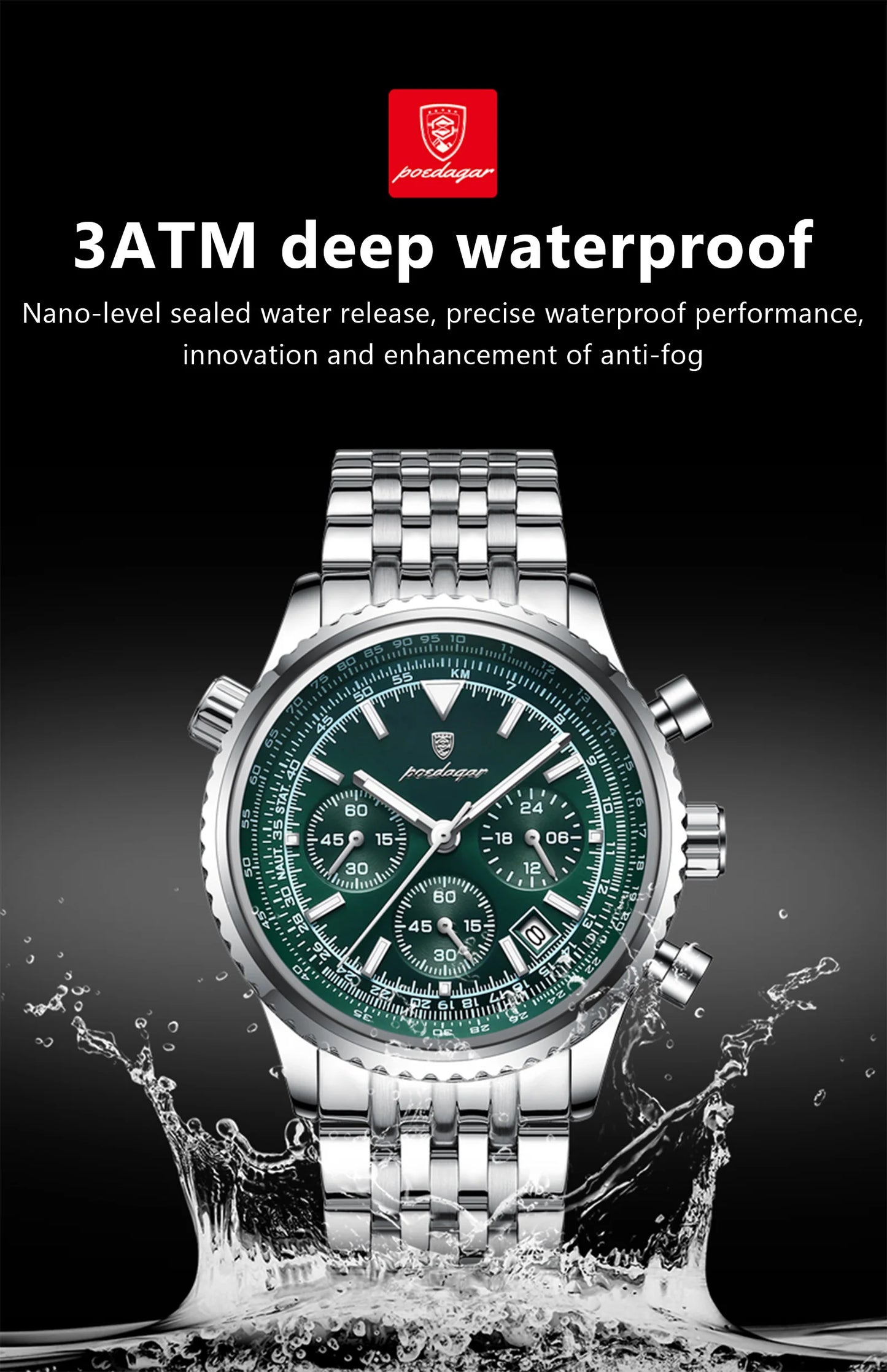 POEDAGAR Men’s Luxury Chronograph Watch – Bold. Precise. Ready for Anything.