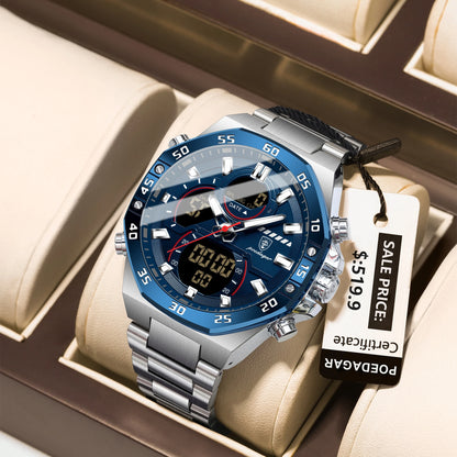 POEDAGAR LED Military-Style Men’s Watch – Tough Look. Smart Function.