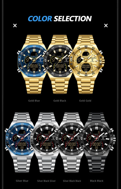 POEDAGAR LED Military-Style Men’s Watch – Tough Look. Smart Function.