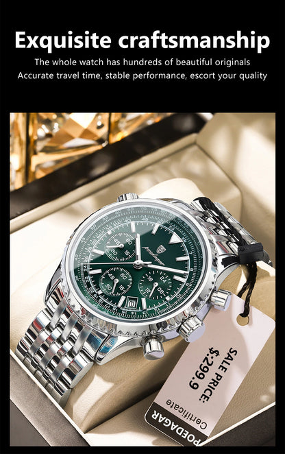 POEDAGAR Men’s Luxury Chronograph Watch – Bold. Precise. Ready for Anything.
