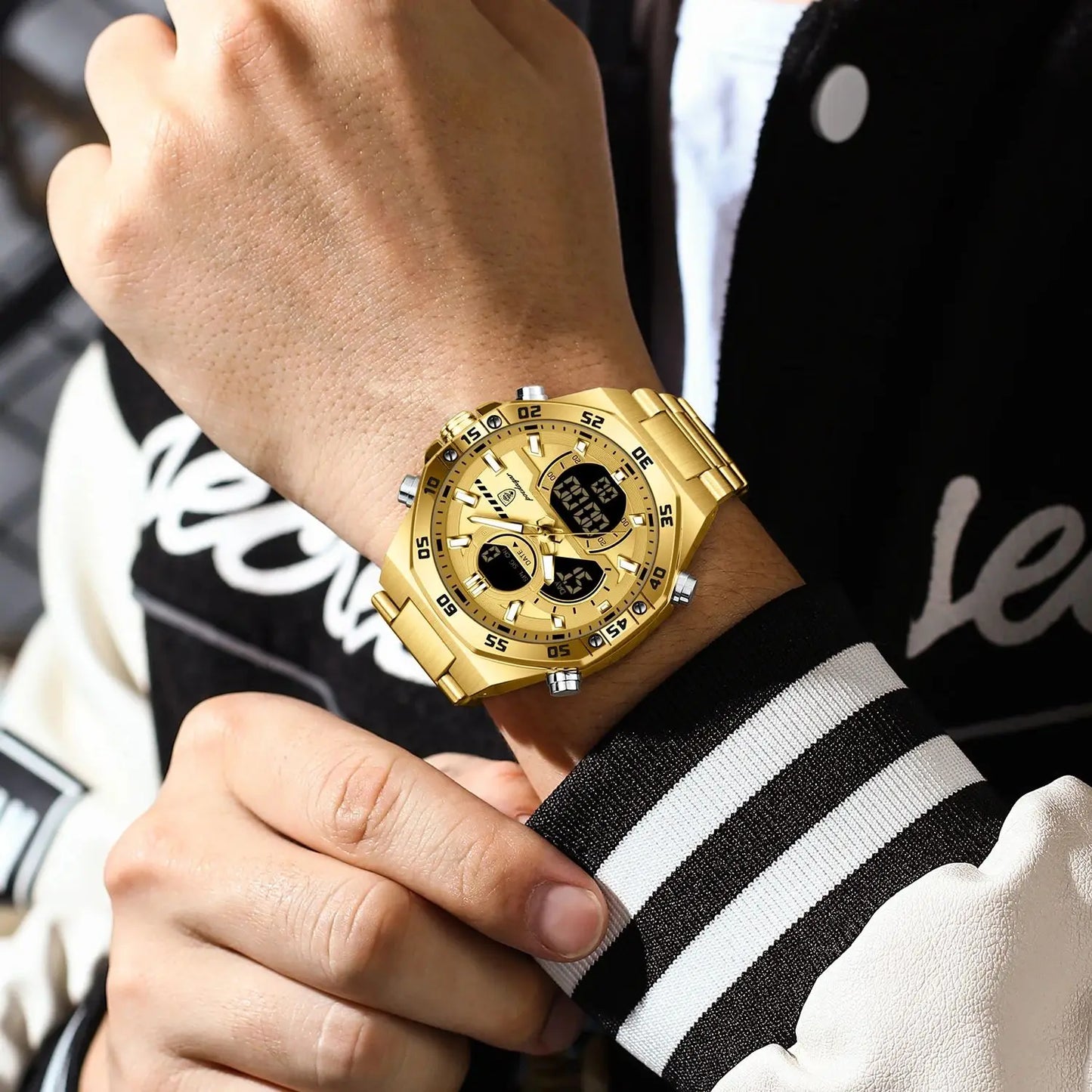 POEDAGAR LED Military-Style Men’s Watch – Tough Look. Smart Function.