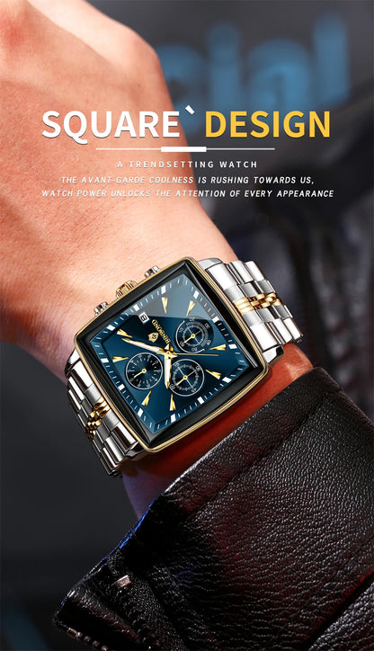 BINBOND Luxury Square Men’s Watch – Bold Design. Built to Perform.