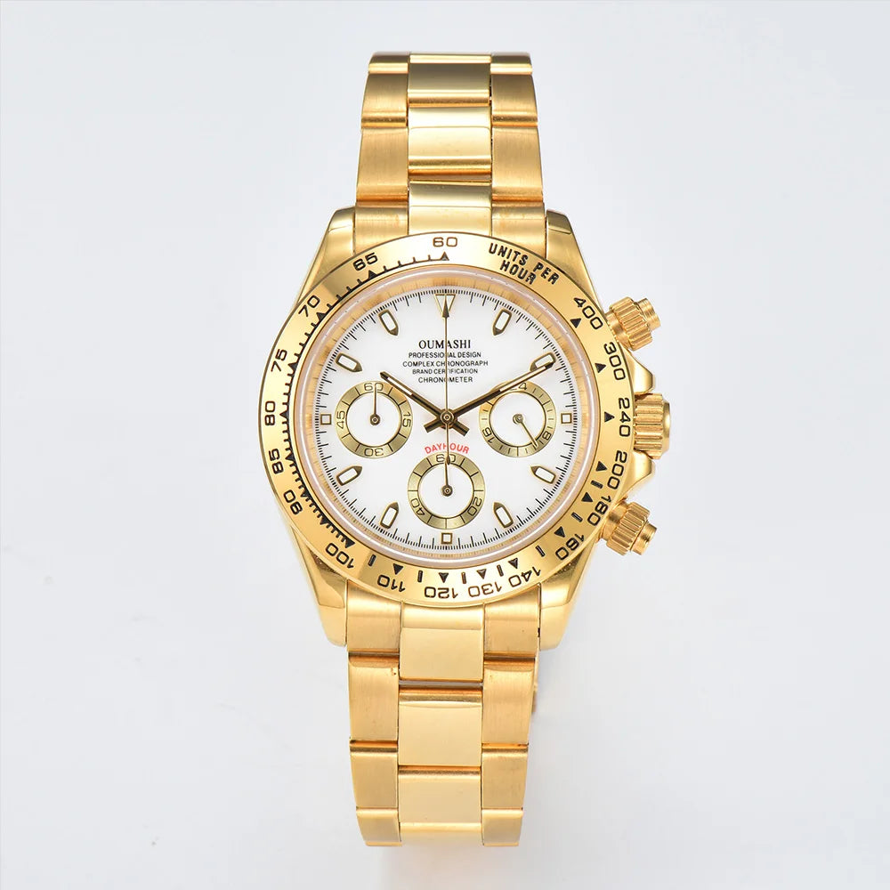 OUMASHI VK63 Man luxury watches Sports Quartz Watch Sapphire Stainless Steel Waterproof  Chronometer for vk63 Movement