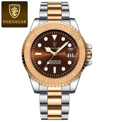 POEDAGAR Men’s Luxury Quartz Watch – Strength in Every Second