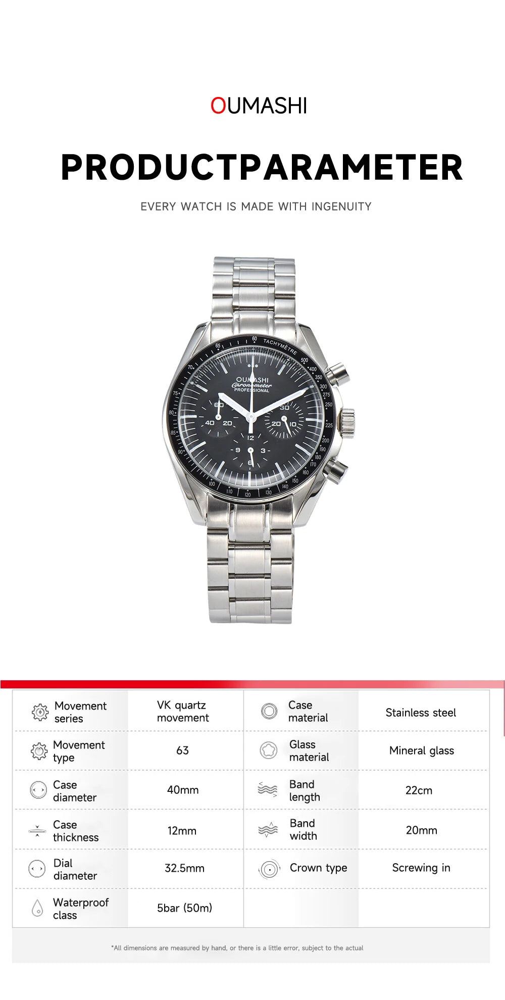 40mm VK63 Chronograph Watch – Precision Engineering Meets Iconic Style