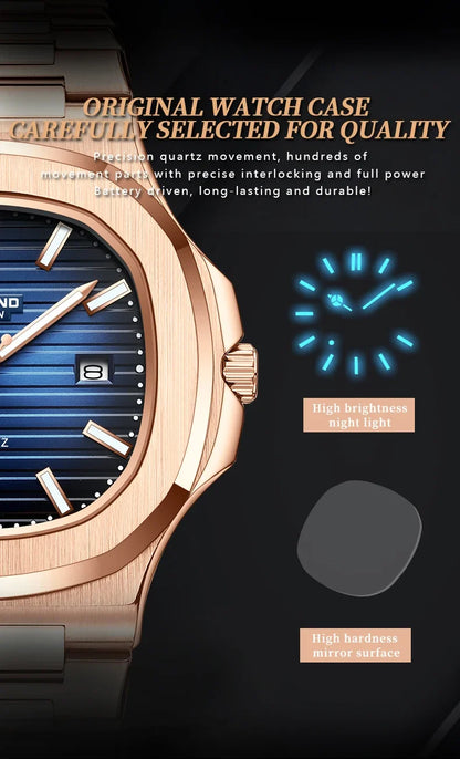 Men’s Rose Gold Quartz Watch – Effortless Style, Everyday Luxury