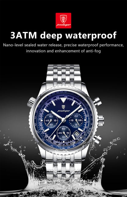 POEDAGAR Military-Style Men’s Chronograph – Tough Design, Timeless Class