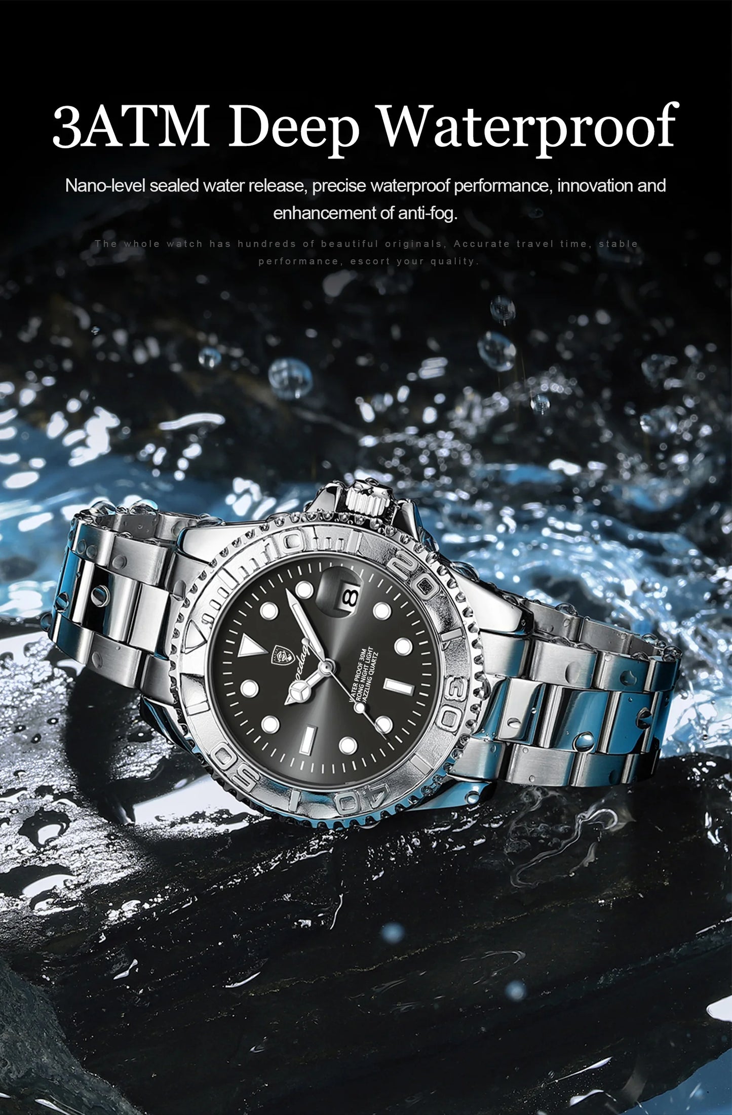 POEDAGAR Men’s Luxury Quartz Watch – Strength in Every Second