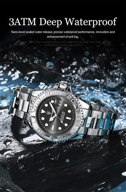 POEDAGAR Men’s Luxury Quartz Watch – Strength in Every Second