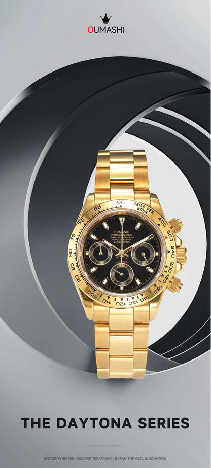 OUMASHI VK63 Man luxury watches Sports Quartz Watch Sapphire Stainless Steel Waterproof  Chronometer for vk63 Movement