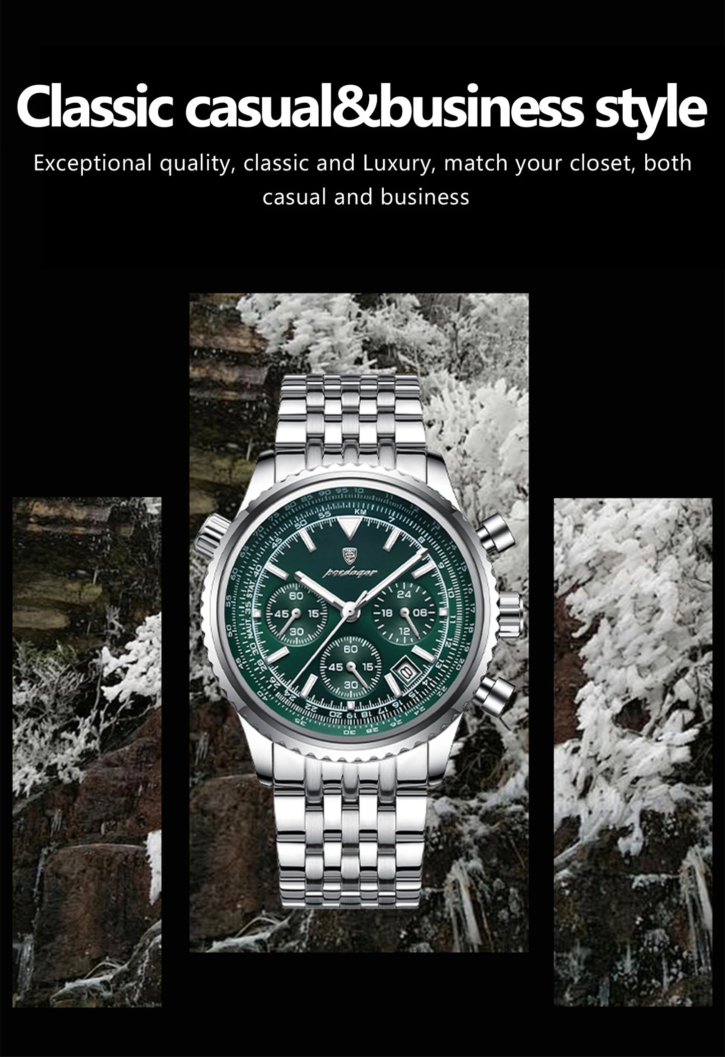 POEDAGAR Men’s Luxury Chronograph Watch – Bold. Precise. Ready for Anything.