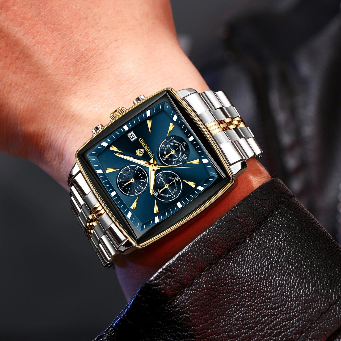 BINBOND Luxury Square Men’s Watch – Bold Design. Built to Perform.