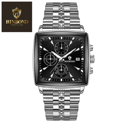 BINBOND Luxury Square Men’s Watch – Bold Design. Built to Perform.