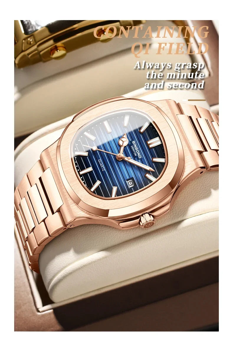 Men’s Rose Gold Quartz Watch – Effortless Style, Everyday Luxury