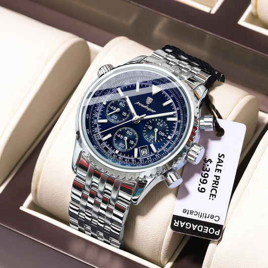 POEDAGAR Military-Style Men’s Chronograph – Tough Design, Timeless Class
