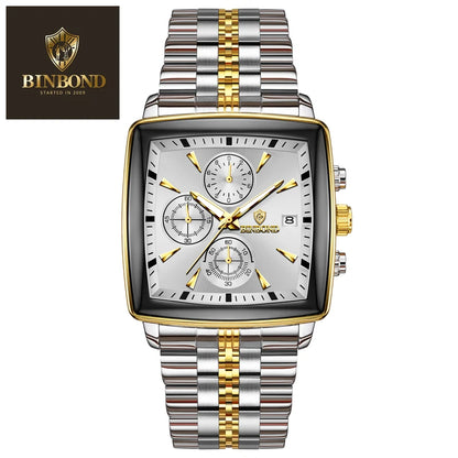 BINBOND Luxury Square Men’s Watch – Bold Design. Built to Perform.