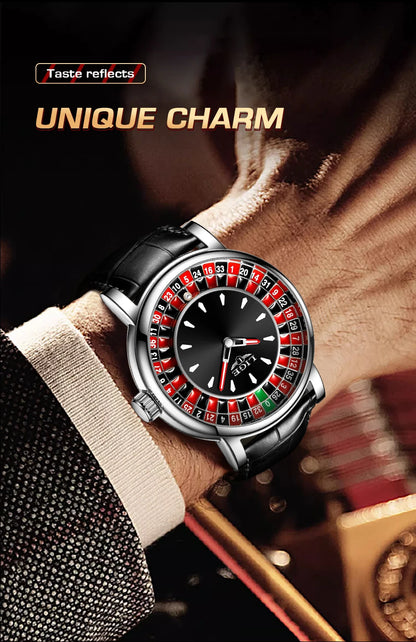 LIGE Roulette Dial Men’s Watch – A Bold Spin on Everyday Style