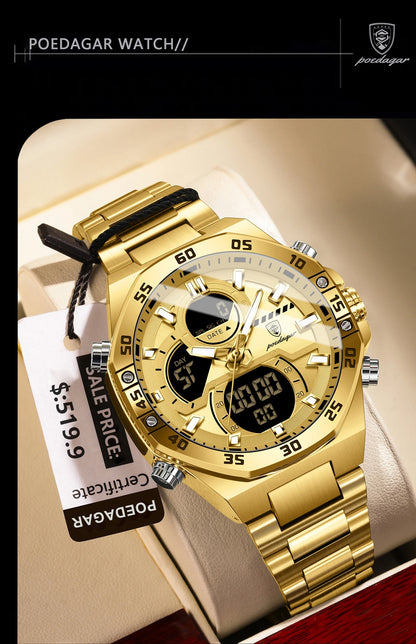 POEDAGAR LED Military-Style Men’s Watch – Tough Look. Smart Function.